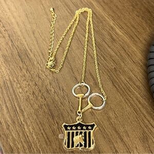 Montana Silversmiths Gold and Black Horse Pendant Necklace